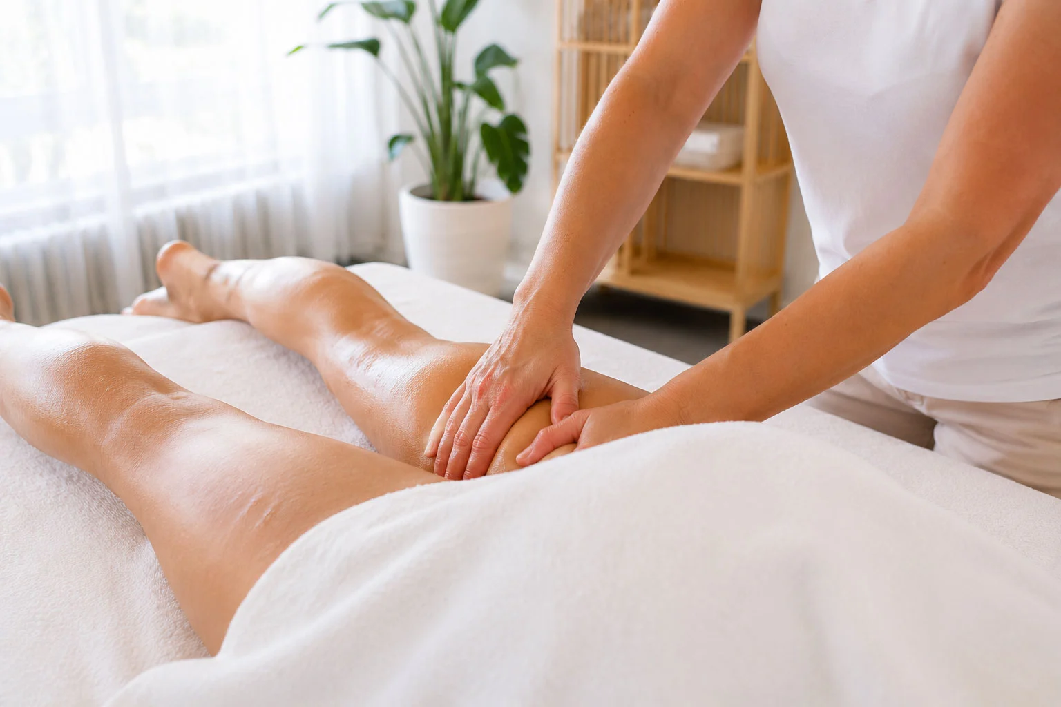 Lymphdrainage in Aarau mit sanften, rhythmischen Griffen